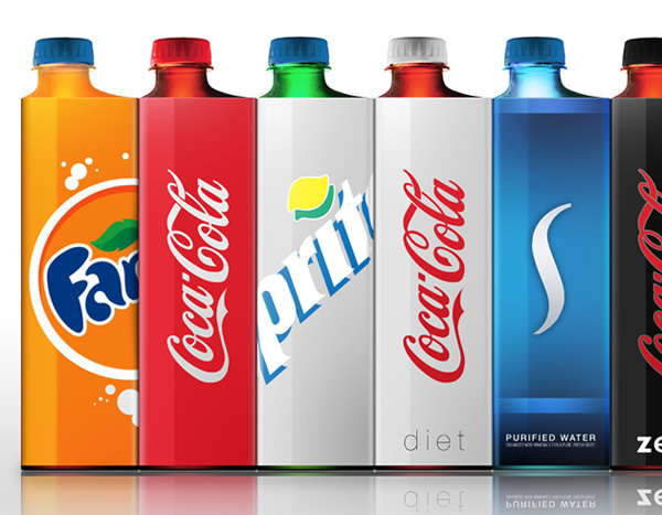 Coke Redesign bottles - fanta, coke, sprite, diet